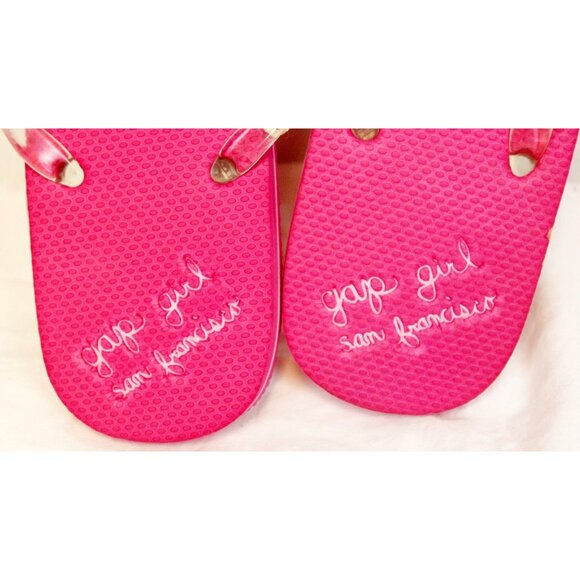 NWT Gap Kid Girl Flip Flops Thongs Foam Glitter Strap sz 5/6 Summer Cruise Beach - Picture 3 of 5